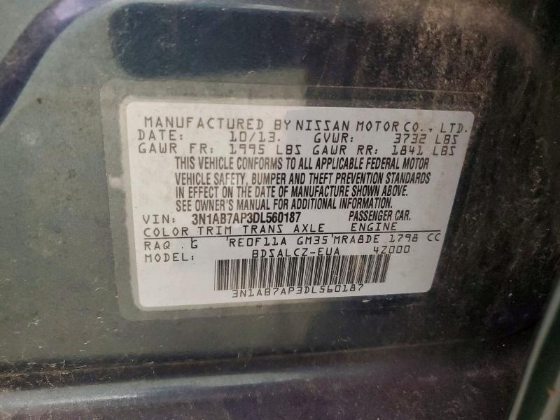 Aukcja sprzedaży 2013 Nissan Sentra, vin: 3N1AB7AP3DL560187, numer aukcji: 53386506
