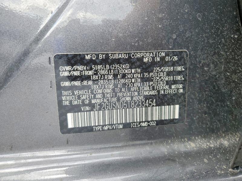 53214876 :رقم المزاد ، JF2GUSND5T8233454 vin ، 2026 Subaru Crosstrek مزاد بيع