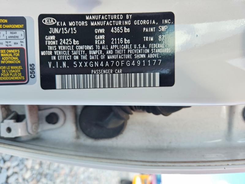 Продажа на аукционе авто 2015 Kia Optima, vin: 5XXGN4A70FG491177, номер лота: 54121526
