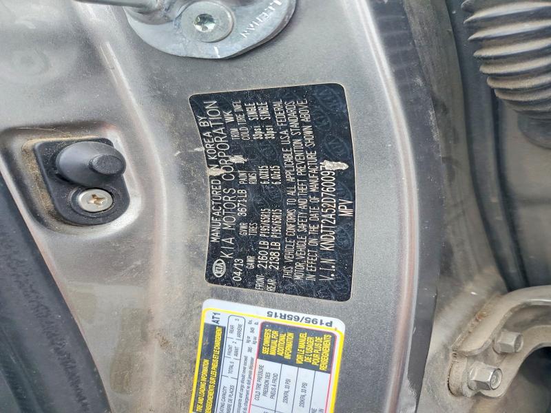 2013 Kia Soul მანქანა იყიდება აუქციონზე, vin: KNDJT2A52D7600971, აუქციონის ნომერი: 55700186