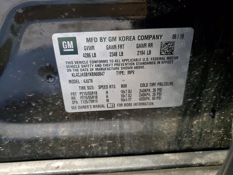 Продажа на аукционе авто 2019 Buick Encore, vin: KL4CJASB1KB960847, номер лота: 54868336