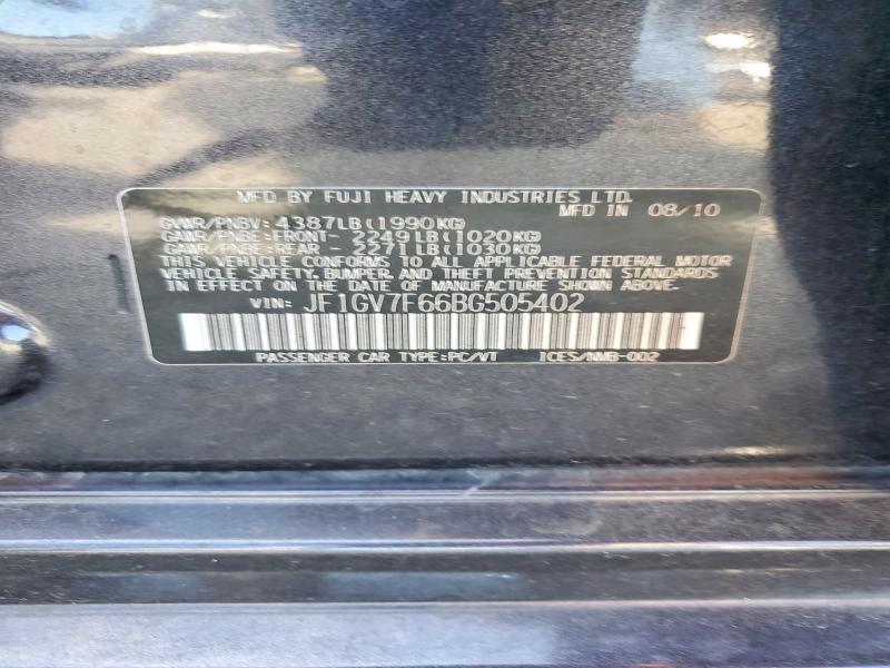 Продажа на аукционе авто 2011 Subaru Impreza, vin: JF1GV7F66BG505402, номер лота: 52424416