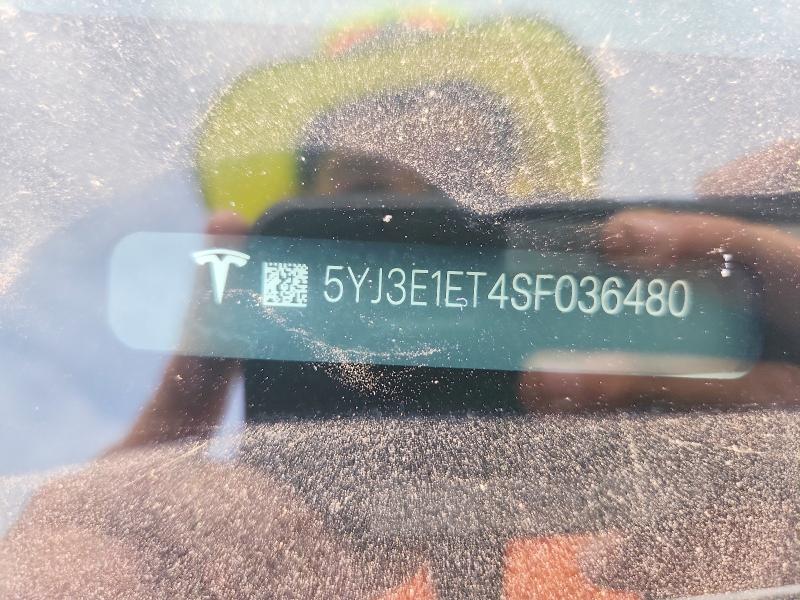 54546846 :رقم المزاد ، 5YJ3E1ET4SF036480 vin ، 2025 Tesla Model 3 مزاد بيع
