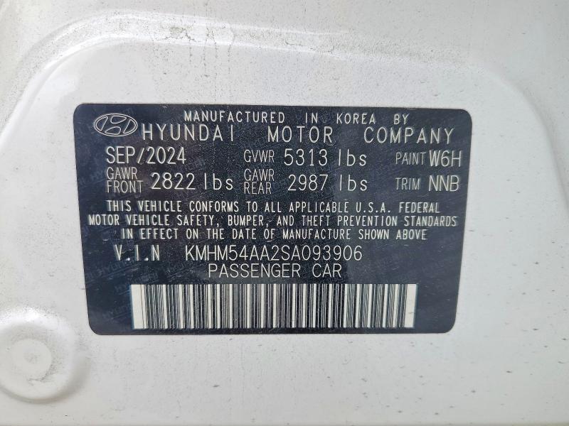 Продажа на аукционе авто 2025 Hyundai Ioniq 6, vin: KMHM54AA2SA093906, номер лота: 51905686