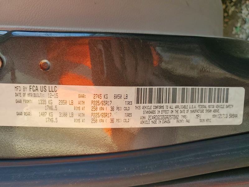 Aukcja sprzedaży 2016 Dodge Grand Caravan, vin: 2C4RDGCG5GR257202, numer aukcji: 53203826