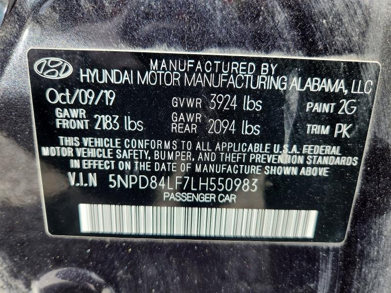 2020 Hyundai Elantra მანქანა იყიდება აუქციონზე, vin: 5NPD84LF7LH550983, აუქციონის ნომერი: 55155956