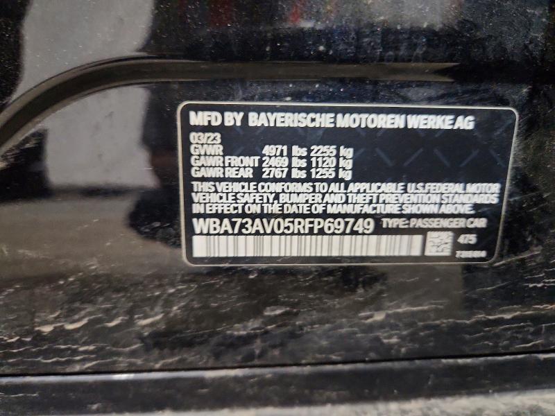 54993866 :رقم المزاد ، WBA73AV05RFP69749 vin ، 2024 Bmw 430xi مزاد بيع