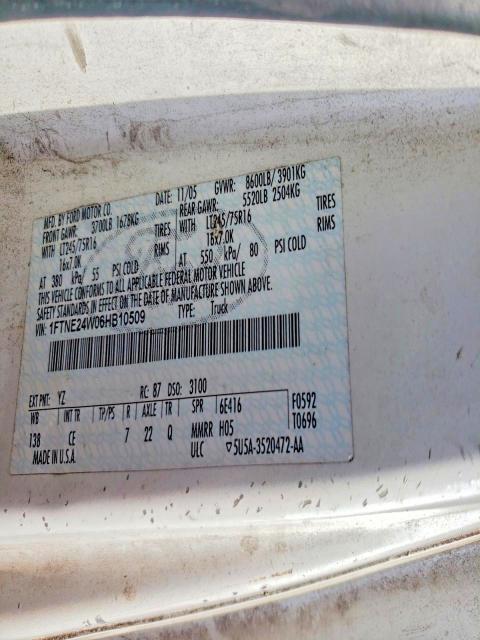 54847796 :رقم المزاد ، 1FTNE24W06HB10509 vin ، 2006 Ford Econoline مزاد بيع