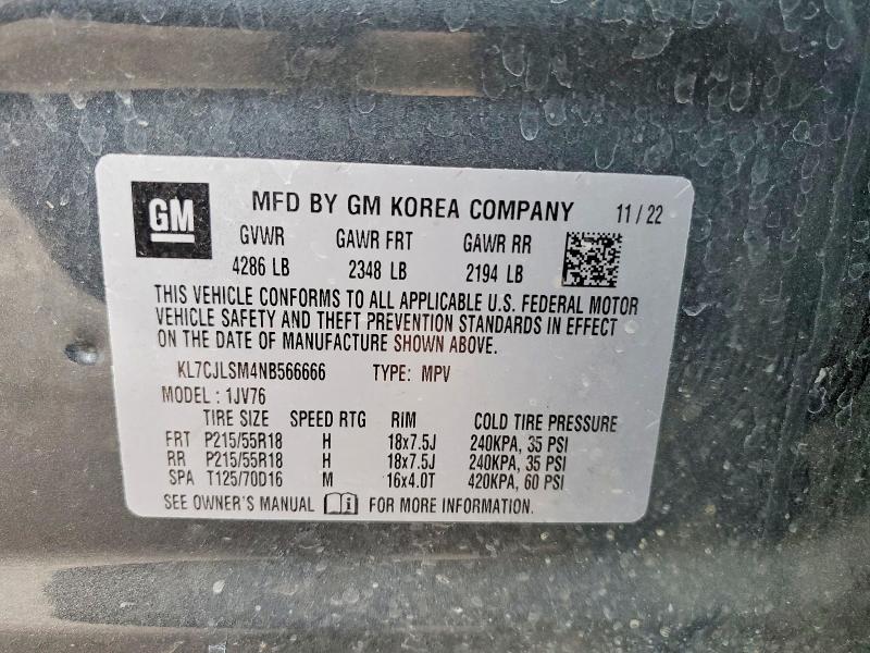 Продаж на аукціоні авто 2022 Chevrolet Trax, vin: KL7CJLSM4NB566666, номер лоту: 52090846