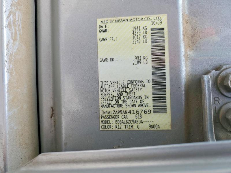 Продажа на аукционе авто 2010 Nissan Altima, vin: 1N4AL2AP9AN416769, номер лота: 51973986