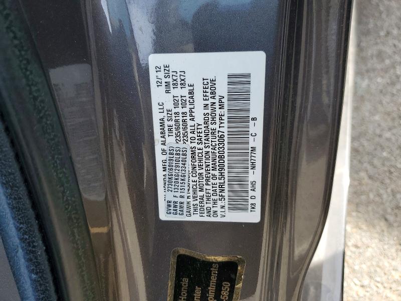 Aukcja sprzedaży 2013 Honda Odyssey, vin: 5FNRL5H90DB033067, numer aukcji: 52838586