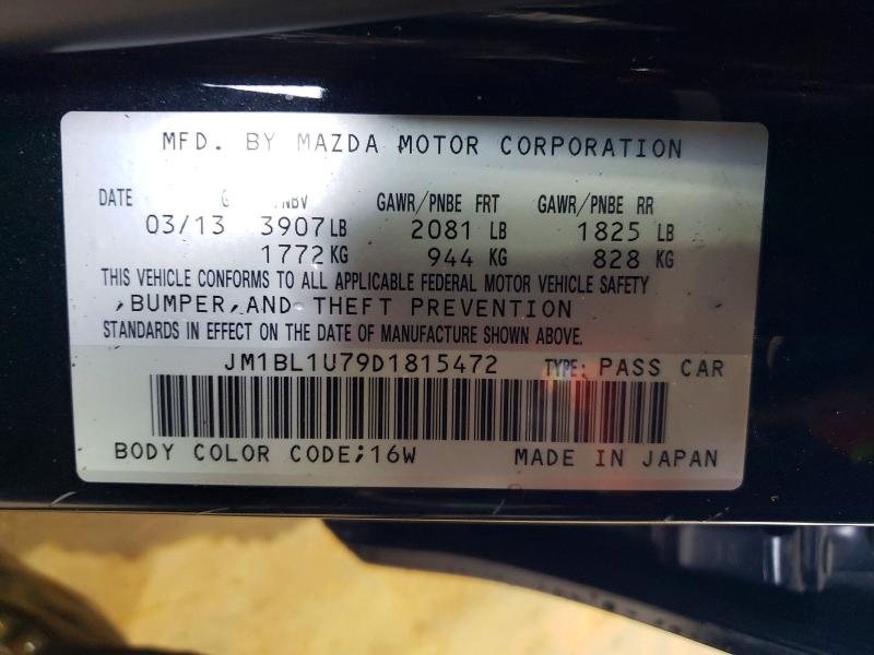Продажа на аукционе авто 2013 Mazda 3, vin: JM1BL1U79D1815472, номер лота: 54707806