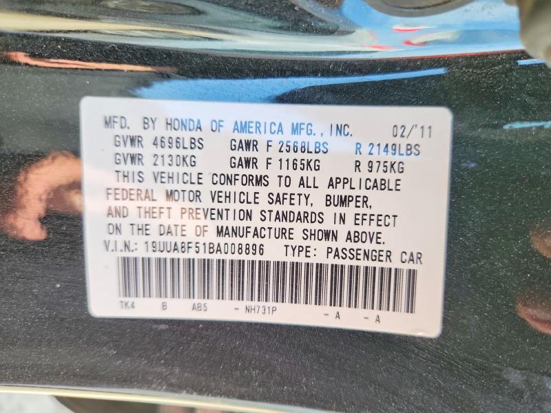 Aukcja sprzedaży 2011 Acura Tl, vin: 19UUA8F51BA008896, numer aukcji: 52384746