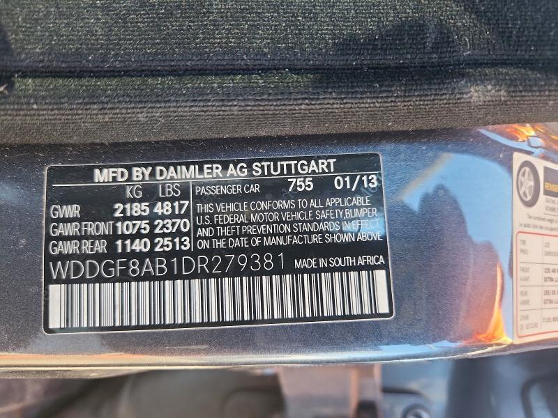 2013 Mercedes-benz C მანქანა იყიდება აუქციონზე, vin: WDDGF8AB1DR279381, აუქციონის ნომერი: 53278946