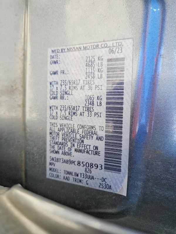 Aukcja sprzedaży 2023 Nissan Rogue, vin: 5N1BT3AB9PC850893, numer aukcji: 51852326