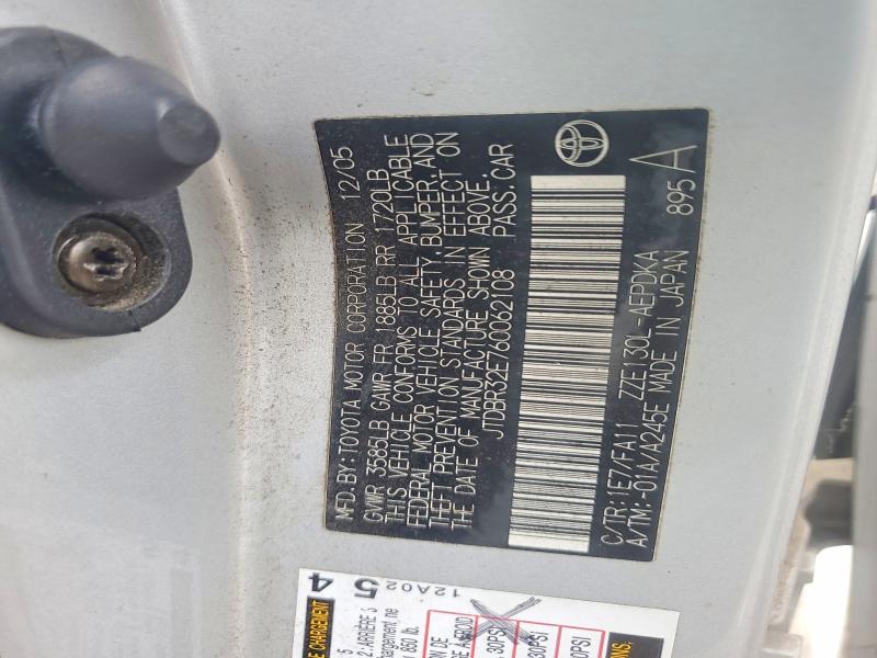 Aukcja sprzedaży 2006 Toyota Corolla, vin: JTDBR32E760062108, numer aukcji: 54559636