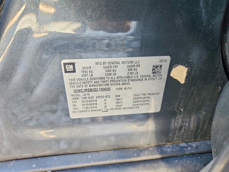 Продаж на аукціоні авто 2016 Chevrolet Trax, vin: 3GNCJRSB9GL189605, номер лоту: 51784946
