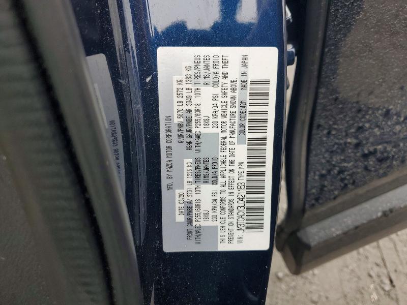54607776 :رقم المزاد ، JM3TCACY3L0421153 vin ، 2020 Mazda Cx-9 مزاد بيع