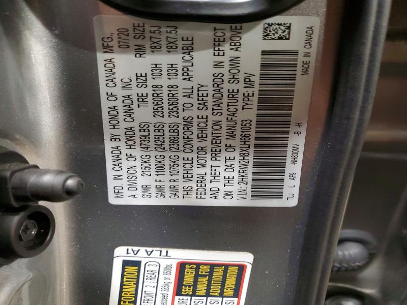 Aukcja sprzedaży 2020 Honda Cr-v, vin: 2HKRW2H8XLH661053, numer aukcji: 52889236