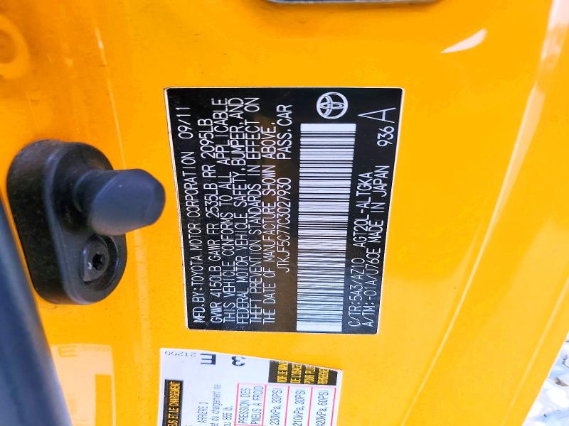 Продаж на аукціоні авто 2012 Scion Tc, vin: JTKJF5C77C3027930, номер лоту: 52511276