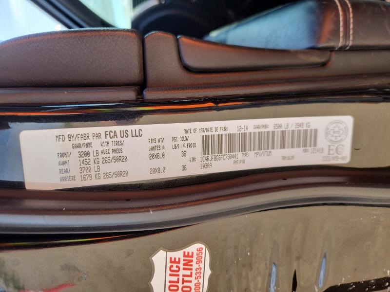 Продаж на аукціоні авто 2015 Jeep Grand Cherokee, vin: 1C4RJFBG6FC730441, номер лоту: 53016076