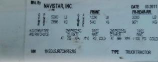 52762856 :رقم المزاد ، 1HSDJSJR7CH562269 vin ، 2012 International Prostar مزاد بيع