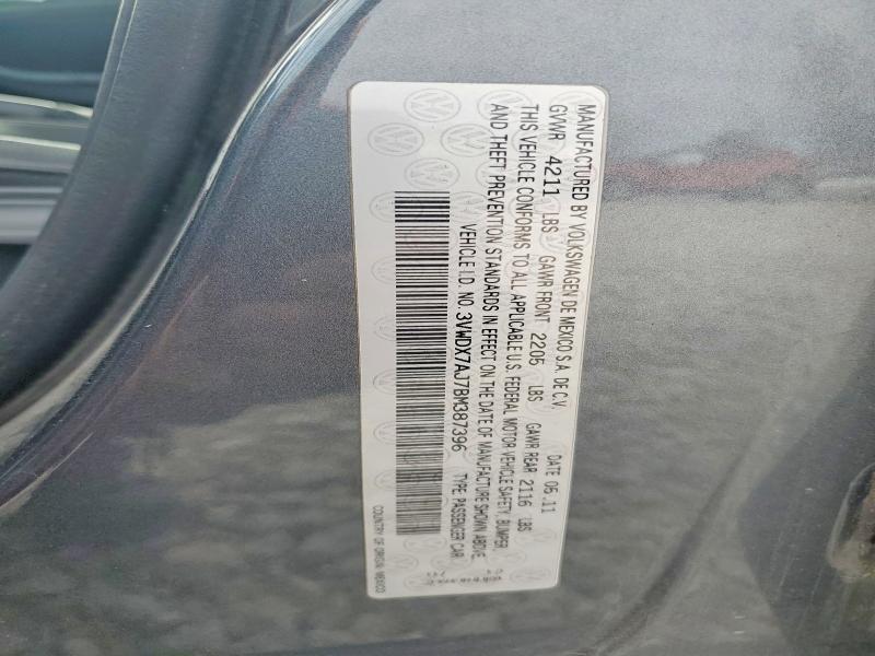 Продажа на аукционе авто 2011 Volkswagen Jetta, vin: 3VWDX7AJ7BM387396, номер лота: 52860936