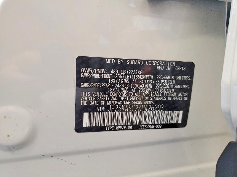 Продажа на аукционе авто 2019 Subaru Forester, vin: JF2SKASC2KH426293, номер лота: 52616536