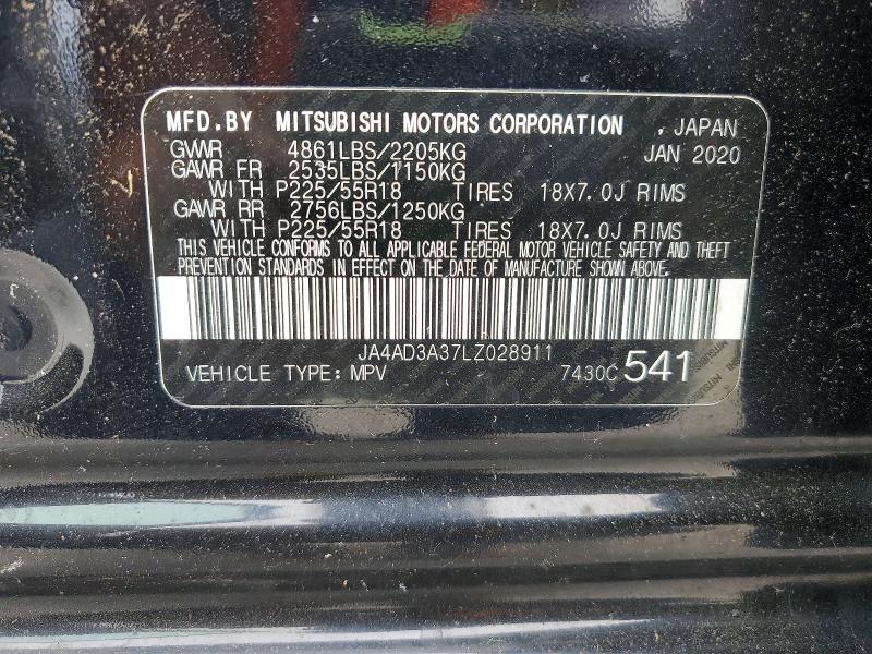 Продаж на аукціоні авто 2020 Mitsubishi Outlander, vin: JA4AD3A37LZ028911, номер лоту: 52306846