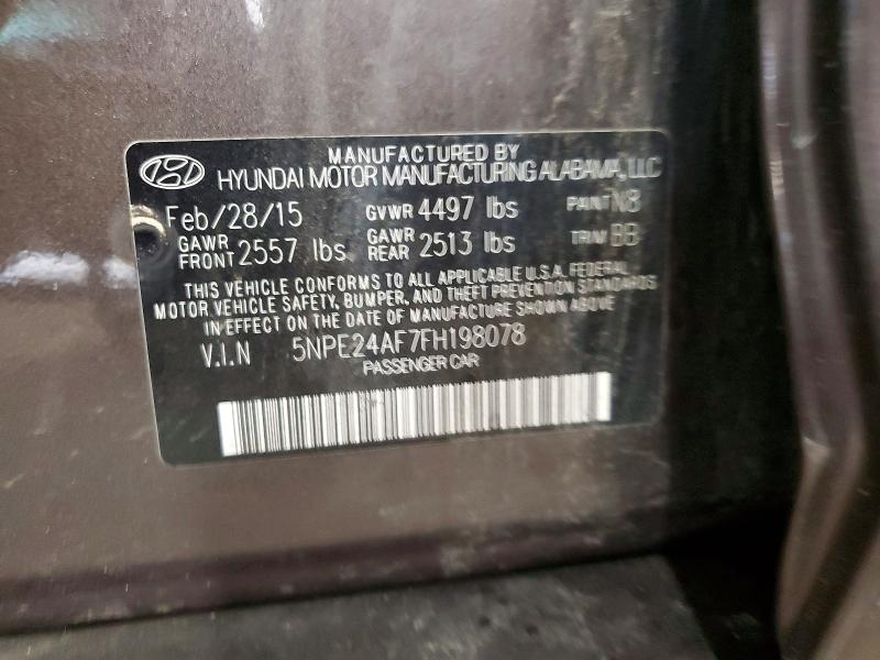 Aukcja sprzedaży 2015 Hyundai Sonata, vin: 5NPE24AF7FH198078, numer aukcji: 54442036