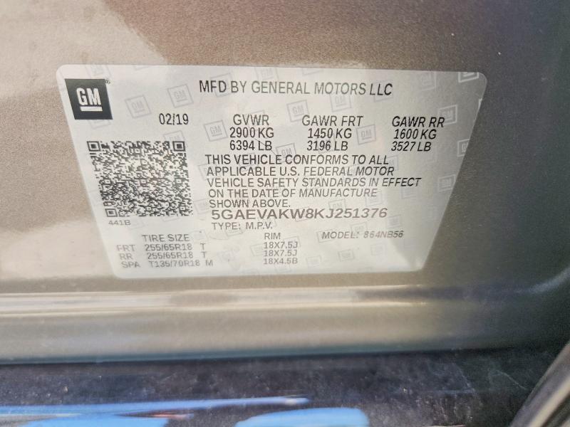 Продаж на аукціоні авто 2019 Buick Enclave, vin: 5GAEVAKW8KJ251376, номер лоту: 52059086