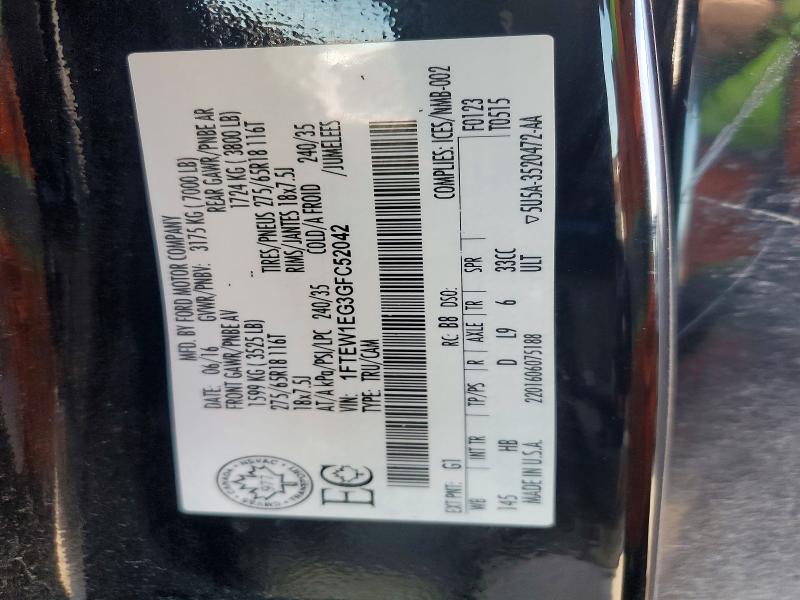 Продаж на аукціоні авто 2016 Ford F150, vin: 1FTEW1EG3GFC52042, номер лоту: 52881396