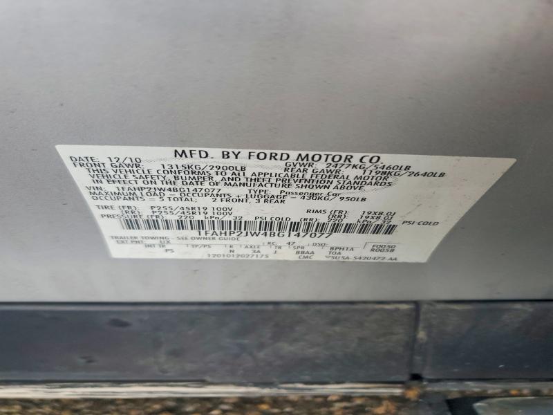 53958346 :رقم المزاد ، 1FAHP2JW4BG147077 vin ، 2011 Ford Taurus مزاد بيع