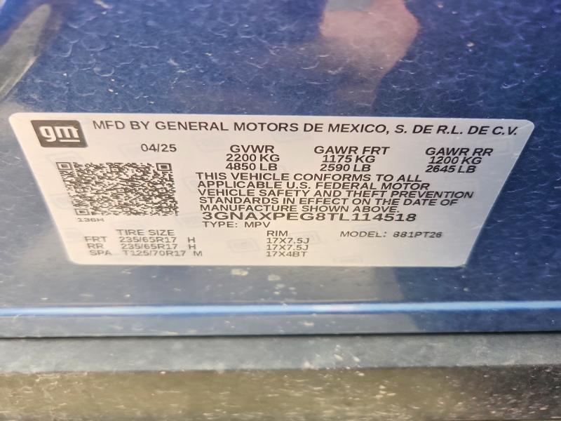 Продаж на аукціоні авто 2026 Chevrolet Equinox, vin: 3GNAXPEG8TL114518, номер лоту: 53579956