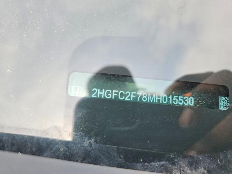 2021 Honda Civic მანქანა იყიდება აუქციონზე, vin: 2HGFC2F78MH015530, აუქციონის ნომერი: 78445125