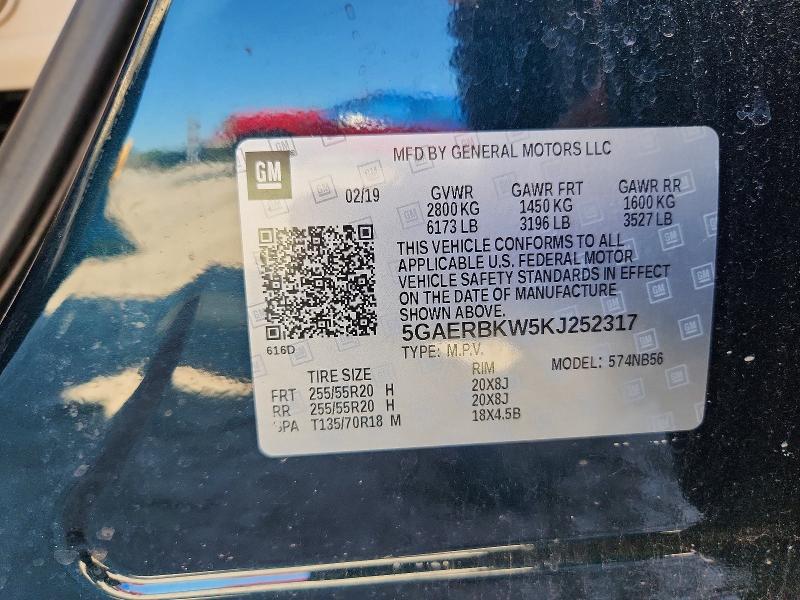 Продаж на аукціоні авто 2019 Buick Enclave, vin: 5GAERBKW5KJ252317, номер лоту: 53837946