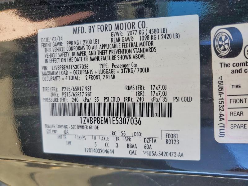 53474256 :رقم المزاد ، 1ZVBP8EM1E5307036 vin ، 2014 Ford Mustang مزاد بيع