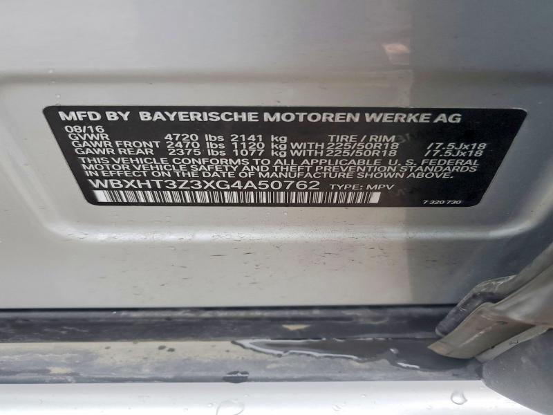 54444196 :رقم المزاد ، WBXHT3Z3XG4A50762 vin ، 2016 Bmw X1 مزاد بيع