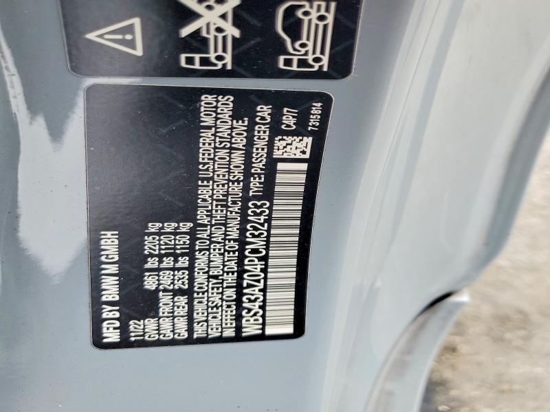 Продаж на аукціоні авто 2023 Bmw M4, vin: WBS43AZ04PCM32433, номер лоту: 52507436