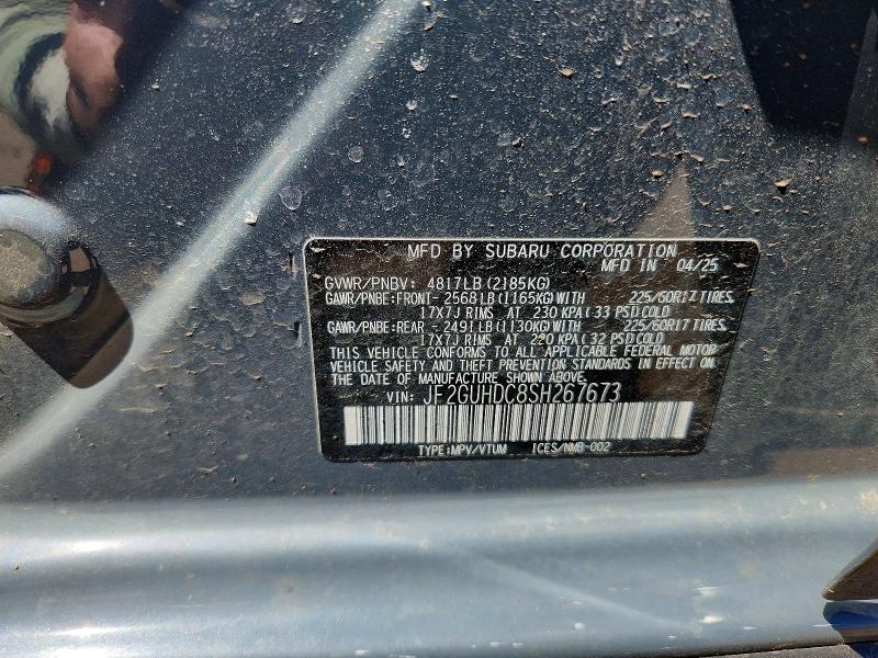 2025 Subaru Crosstrek მანქანა იყიდება აუქციონზე, vin: JF2GUHDC8SH267673, აუქციონის ნომერი: 51955766
