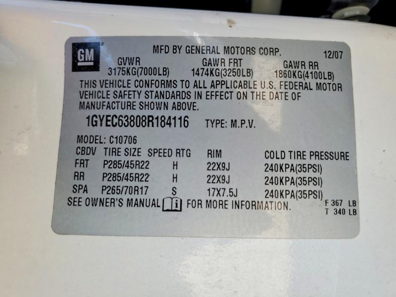 Aukcja sprzedaży 2008 Cadillac Escalade, vin: 1GYEC63808R184116, numer aukcji: 51808196