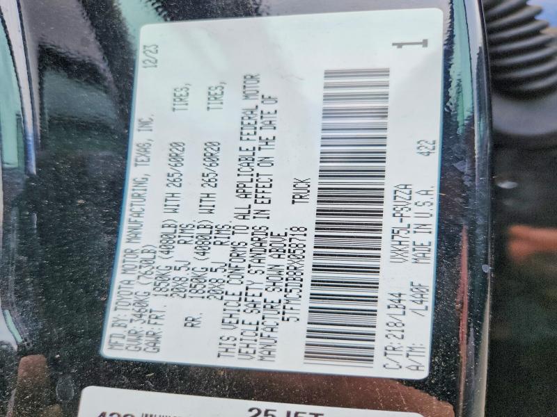 54394956 :رقم المزاد ، 5TFMC5DB8RX058718 vin ، 2024 Toyota Tundra مزاد بيع