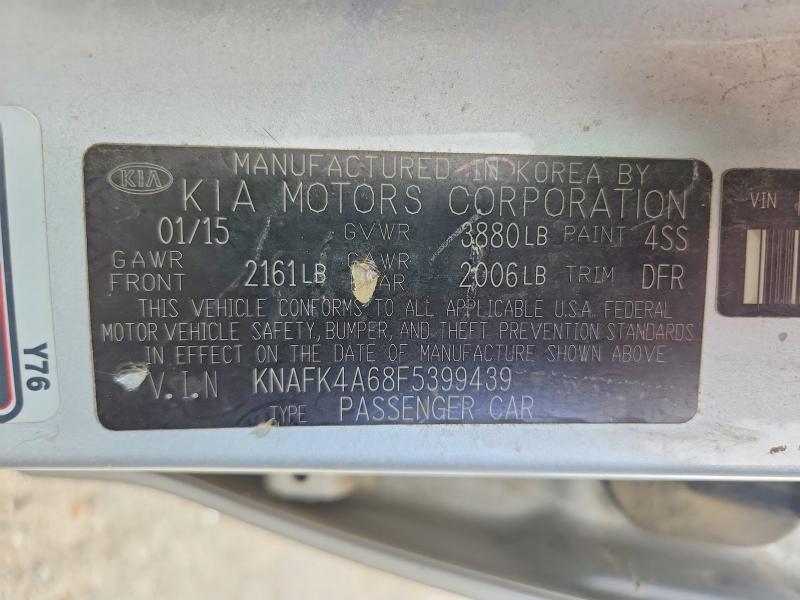 54811316 :رقم المزاد ، KNAFK4A68F5399439 vin ، 2015 Kia Forte مزاد بيع