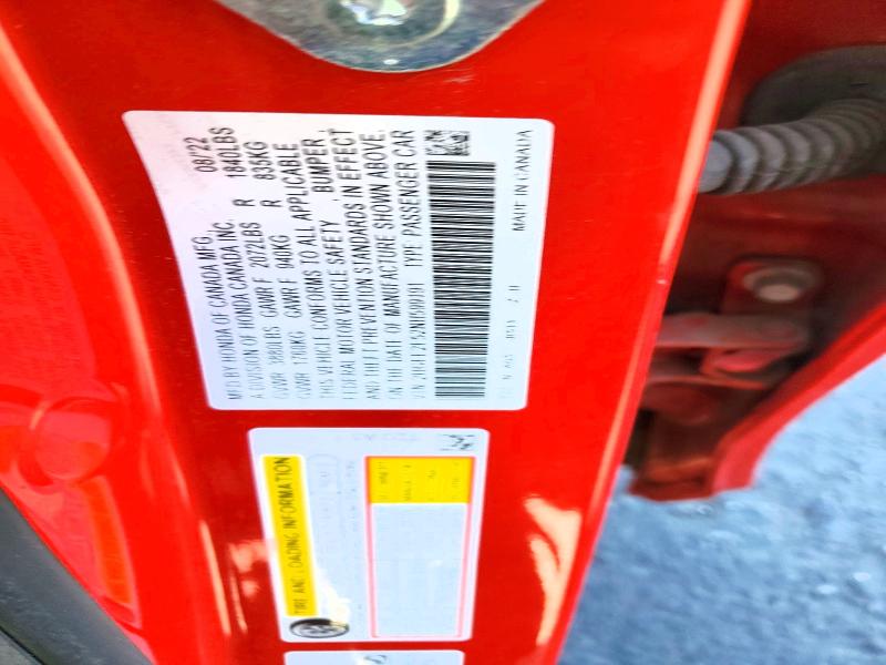 52971236 :رقم المزاد ، 2HGFE2F52NH599191 vin ، 2022 Honda Civic مزاد بيع