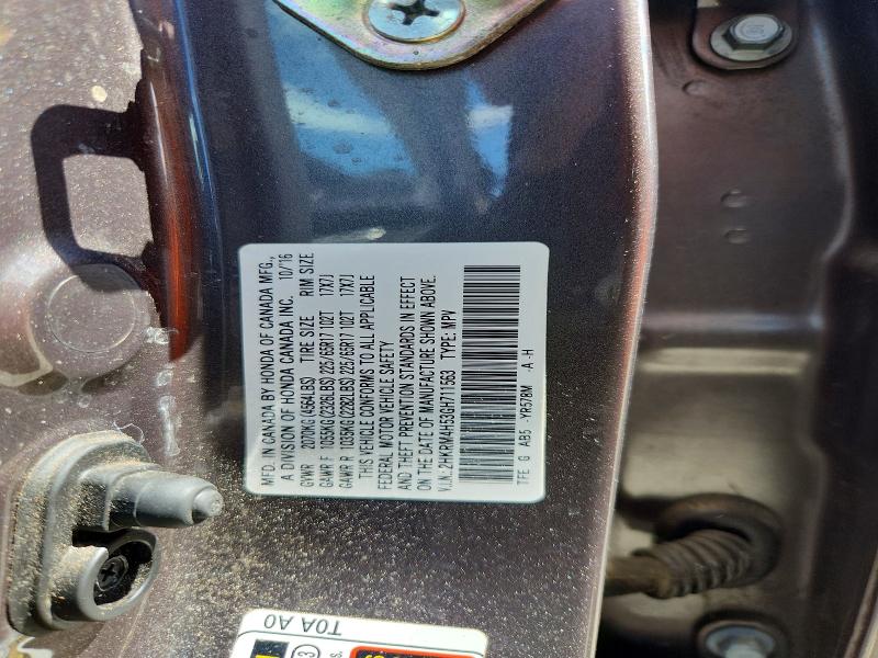 Продаж на аукціоні авто 2016 Honda Cr-v, vin: 2HKRM4H53GH711563, номер лоту: 53422126