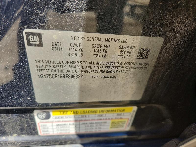 Aukcja sprzedaży 2011 Chevrolet Malibu, vin: 1G1ZC5E15BF308822, numer aukcji: 53315456