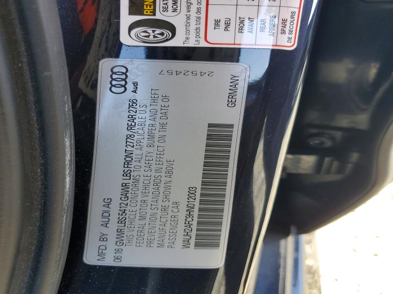 Aukcja sprzedaży 2017 Audi A6, vin: WAUH2AFC9HN012003, numer aukcji: 53810736