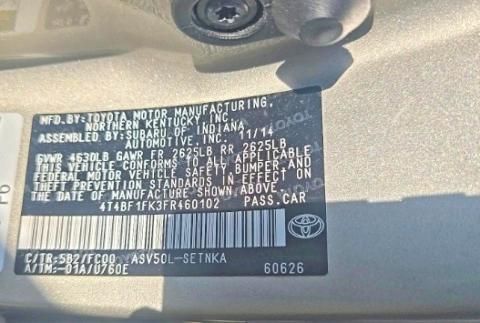 Продажа на аукционе авто 2015 Toyota Camry, vin: 4T4BF1FK3FR460102, номер лота: 55116316