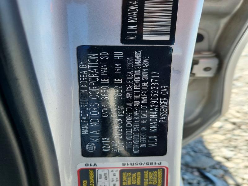 Продажа на аукционе авто 2013 Kia Rio, vin: KNADN4A39D6233717, номер лота: 52310836