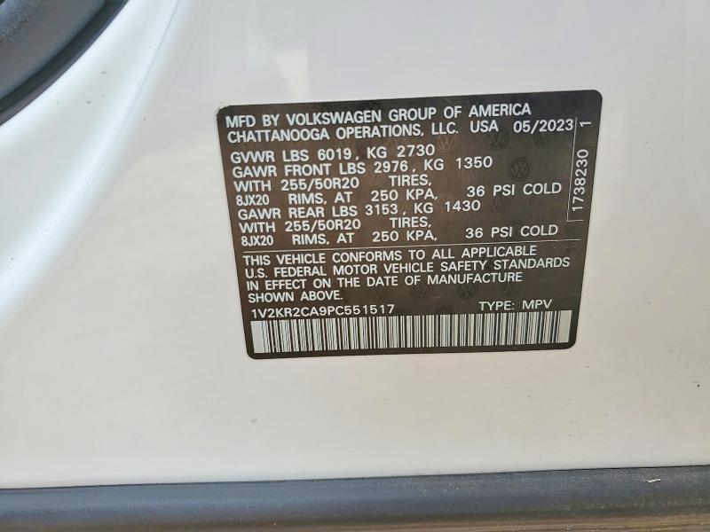 Продаж на аукціоні авто 2023 Volkswagen Atlas, vin: 1V2KR2CA9PC551517, номер лоту: 52884476